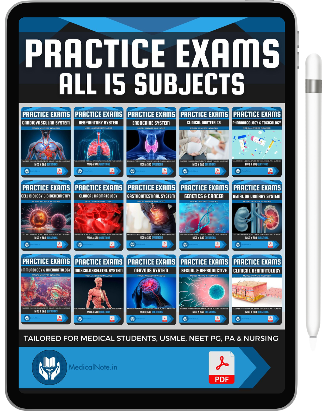 All 21 Medical Notes + All 15 Practice exam Bundle (80% Discount)